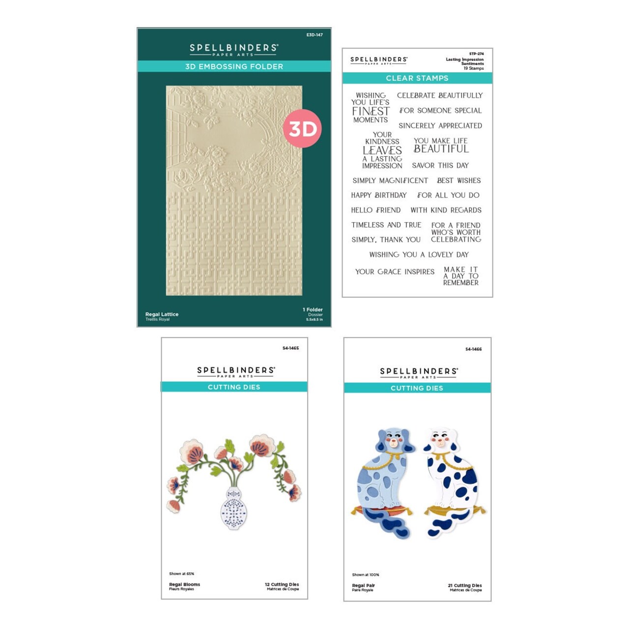 Spellbinders Dies, 3D Folder and Stamp Bundle -Regal Reflections